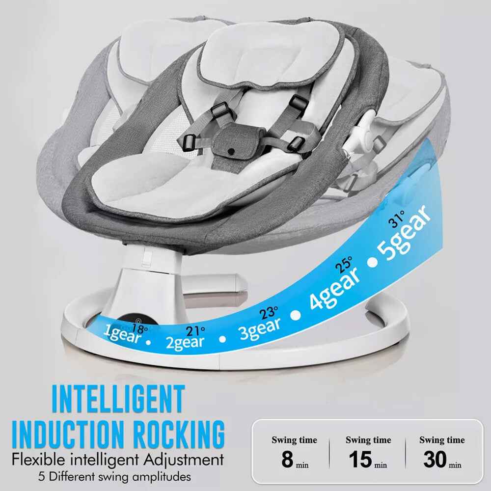 Bluetooth Electric Baby Swing Infant Music Cradle Bouncer Chair Rocker Remote UK