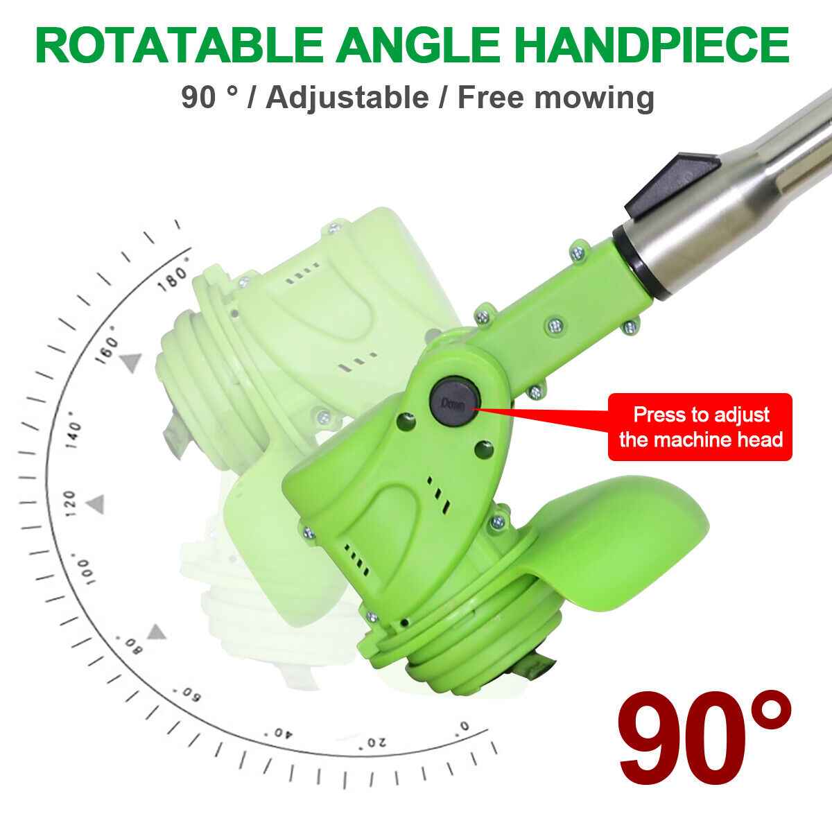 21V Cordless Electric Strimmer Grass Trimmer Weed Cutter Garden Edger +2 Battery