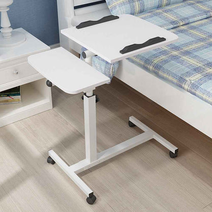 Adjustable Height Overbed Chair Dining Tray Table Mobile Tilting Tabletop Desk