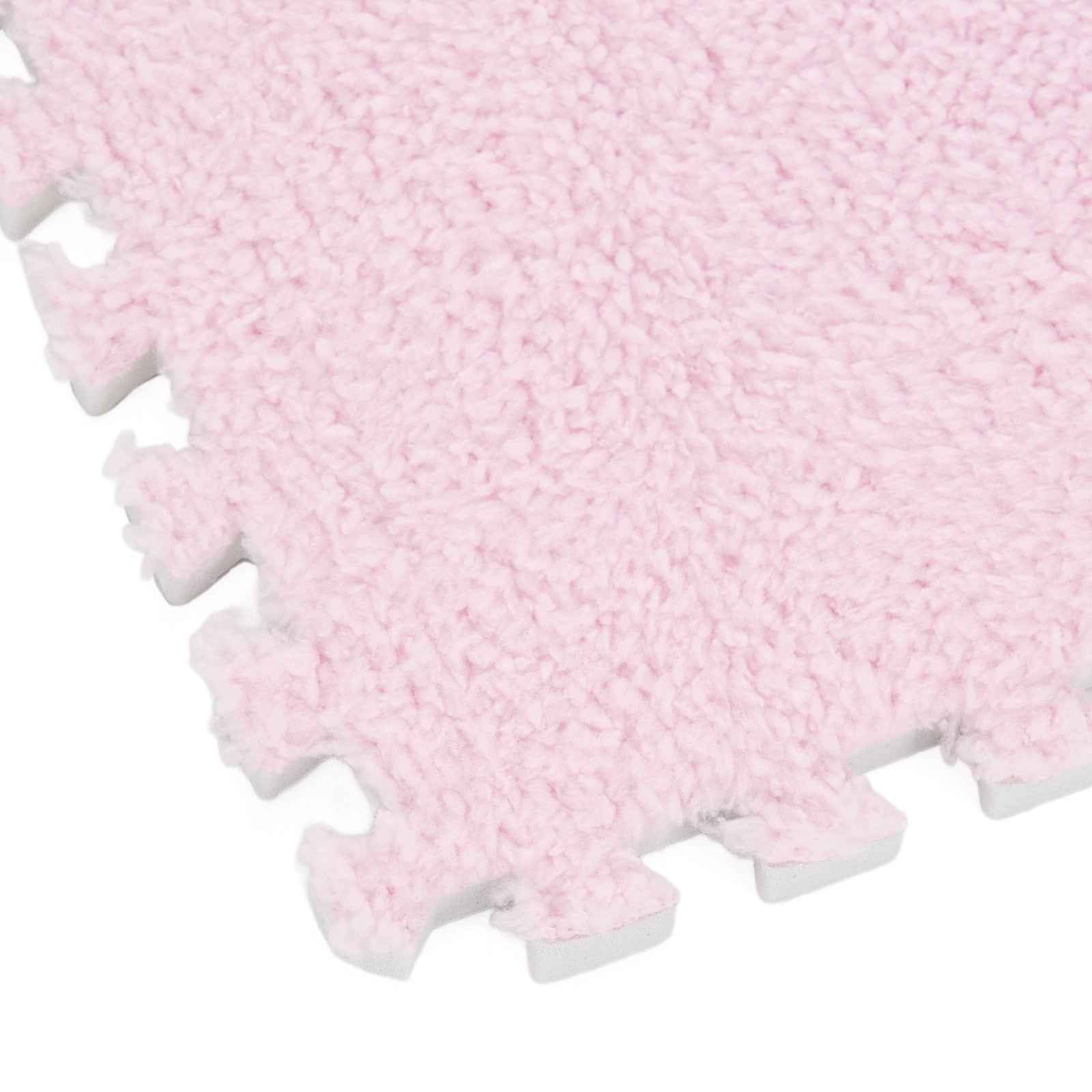 24pcs Interlocking Floor Mat Plush Foam Carpet Tiles Fluffy Square Area Carpets