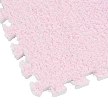 24pcs Interlocking Floor Mat Plush Foam Carpet Tiles Fluffy Square Area Carpets