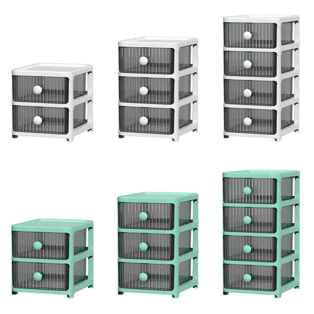 2/3/4Tier Mini Plastic Chest of Drawers Desktop Cabinet Storage Unit Home Office