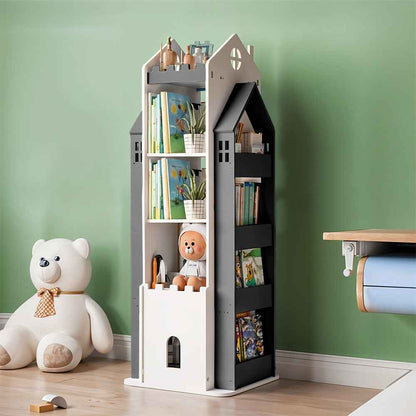 360° Rotating Kids Children Bookshelf Floor Book Shelf Rack Toy Storage Bookcase