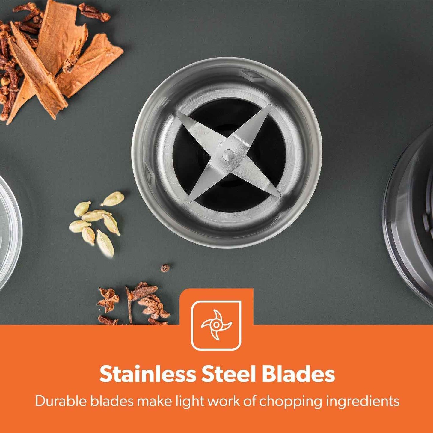 GEEPAS 1450W Espresso Cappuccino Coffee Machine & 200W Coffee Spice Grinder Set