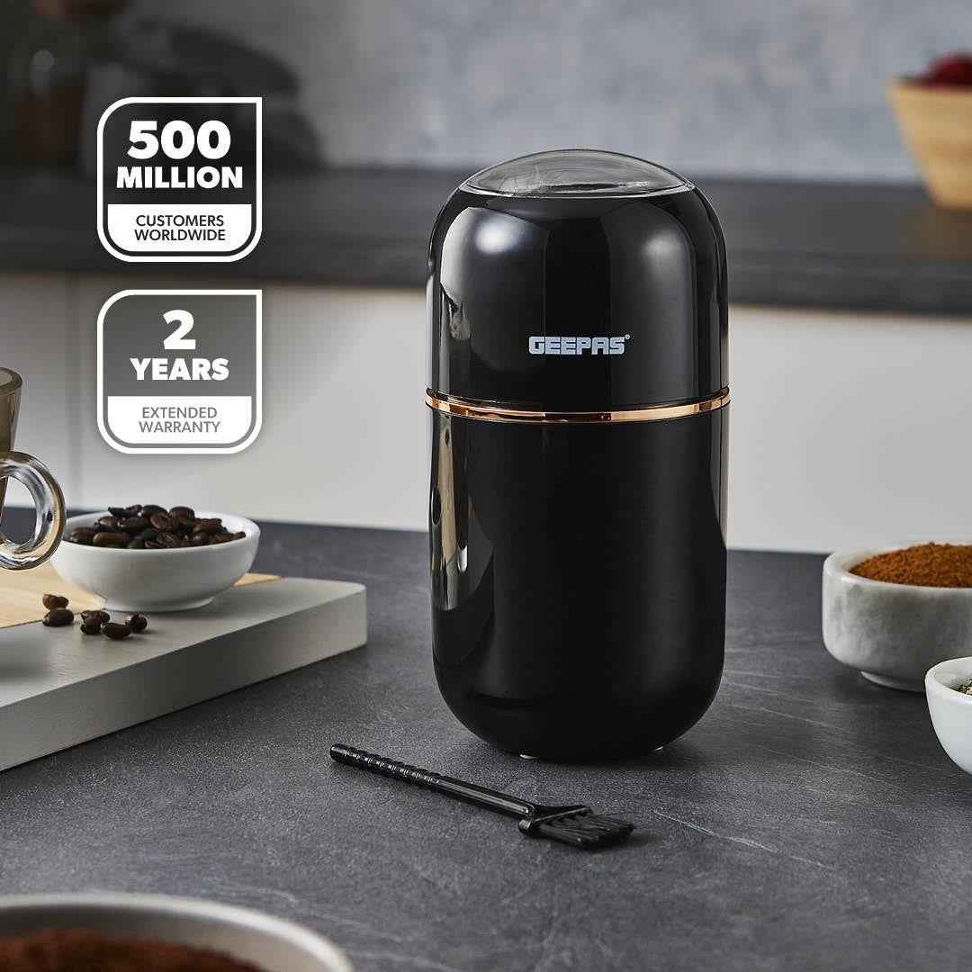 80g Coffee Grinder Stainless Steel Blades Dried Spice Nuts Herbs Mill 200W Black