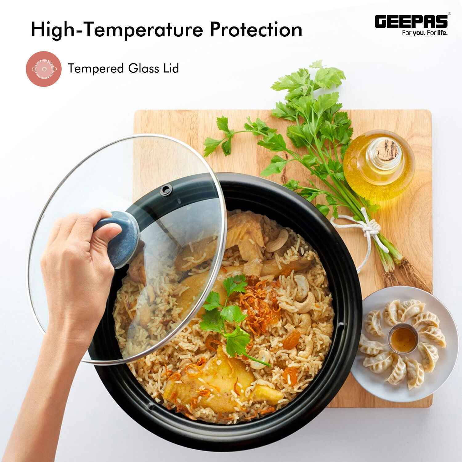 GEEPAS Electric Rice Cooker Steamer Pot 3 in 1 Cooking Non Stick Keep Warm
