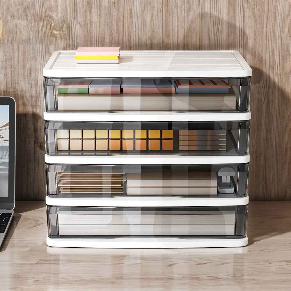 3/4/5 Small Plastic Drawer Storage Tower Organizer Box Office Desktop Tabletop