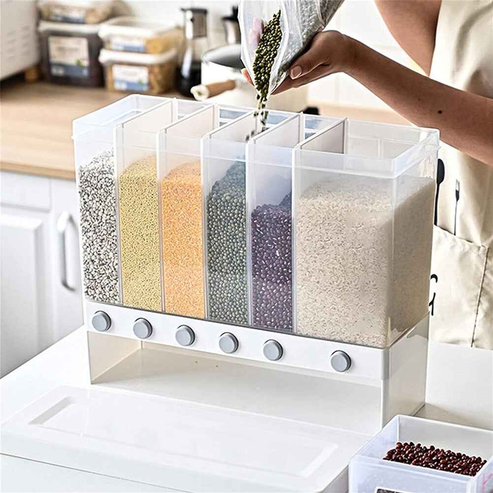 10L Wall Mounted Kitchen Rice Dispenser Container Cereal Dry Food Storage Box UK