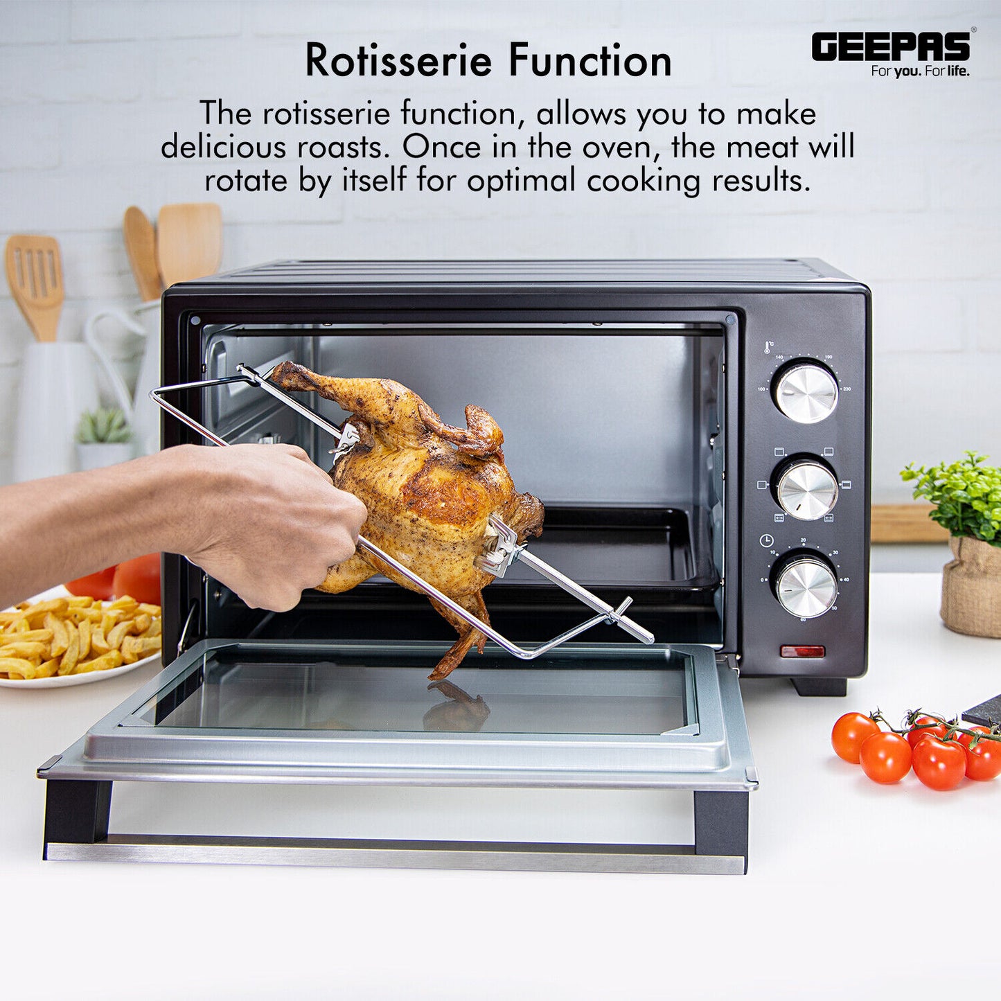 GEEPAS Mini Oven Toaster Grill Tabletop Compact Portable Baking Cooker Electric
