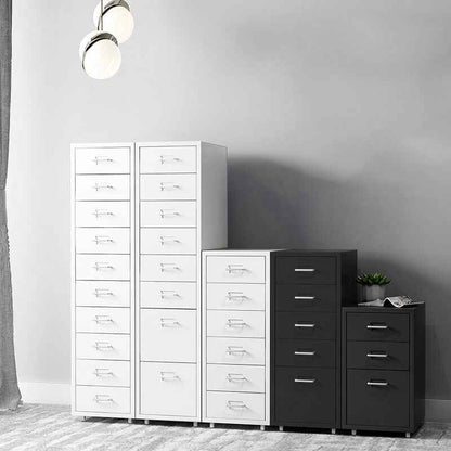 3/5/6/8 Drawers Mobile Metal Desk Office Pedestal Storage Filing Cabinets Unit
