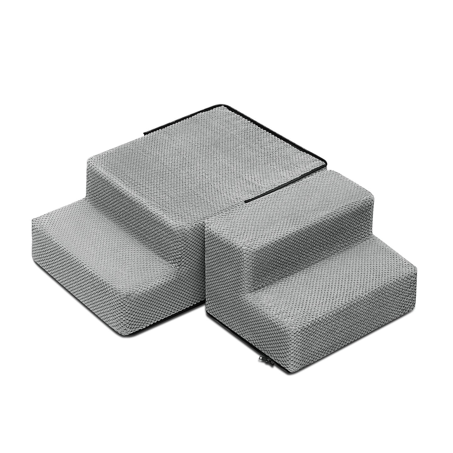 3/4/5 Steps Dog Stairs Pet For Bed Sofa Cats Ladder Ramp With Removable Cover UK