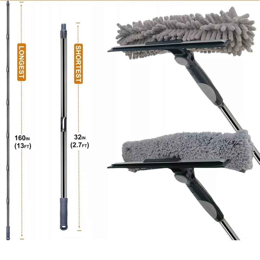 Telescopic Extendable Window Cleaner Equipment Glass Cleaning 4.5m Squeegee UK