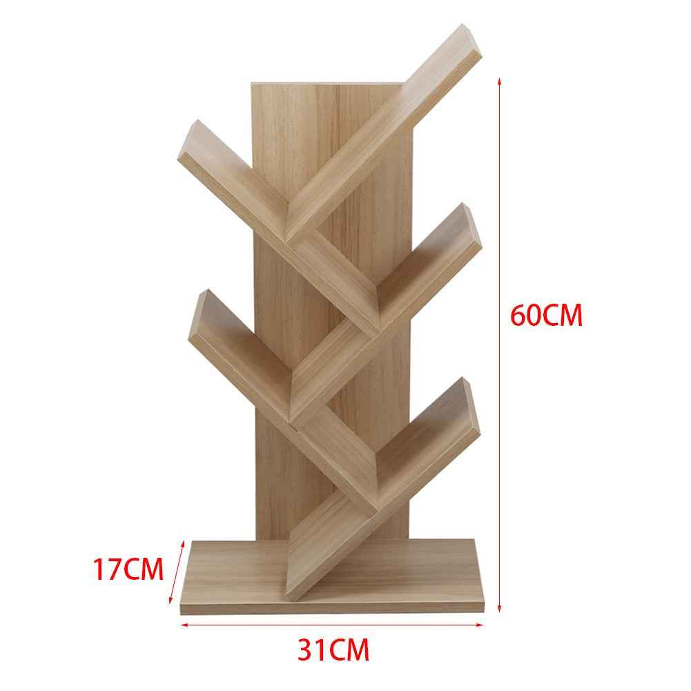 3/5/9 Shelf Tree Free Standing Bookshelf Wood Shape Desk Bookcase Display Rack
