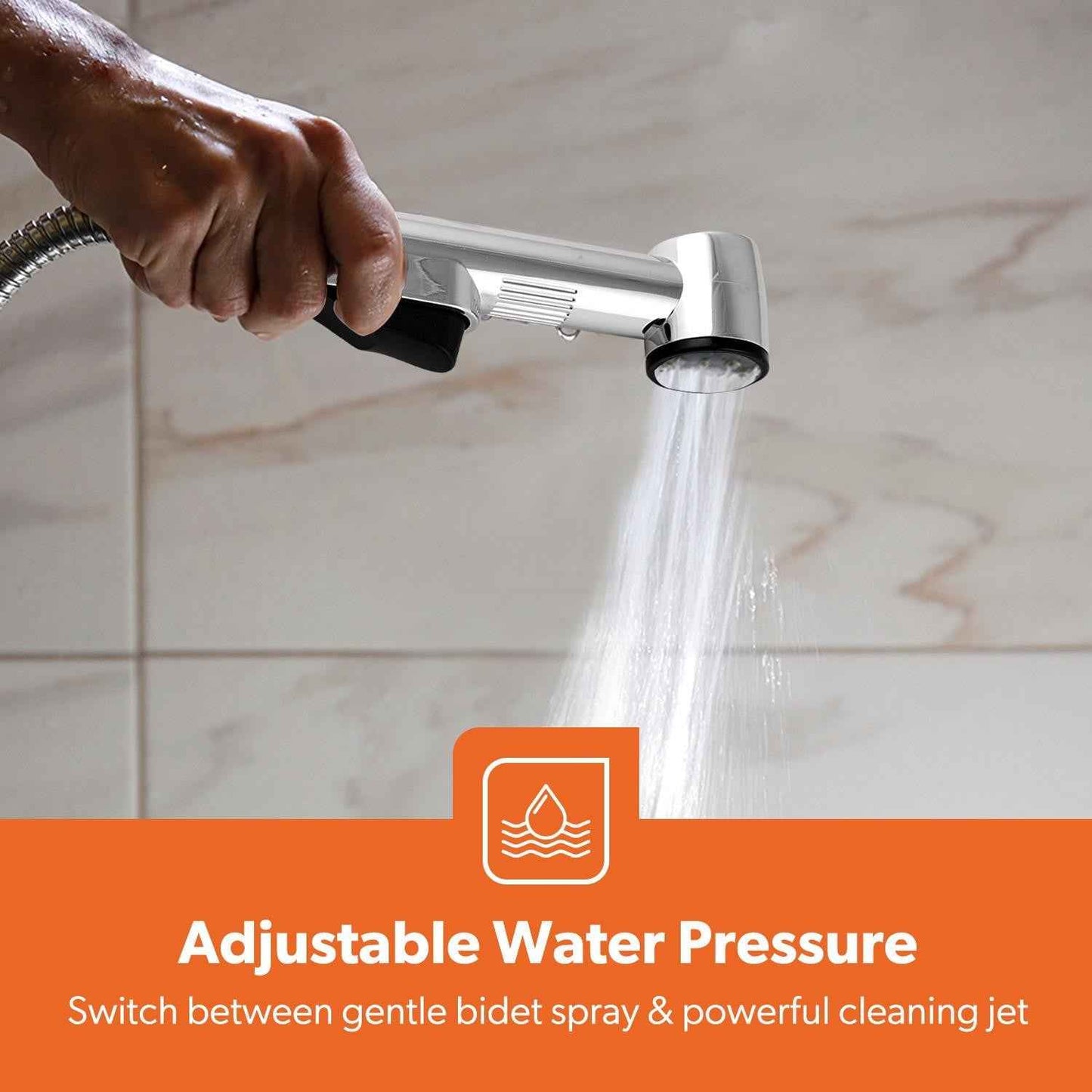 GEEPAS Hand Held Toilet Bidet Sprayer Bathroom Shower Bidet Tap Muslim Shattaf