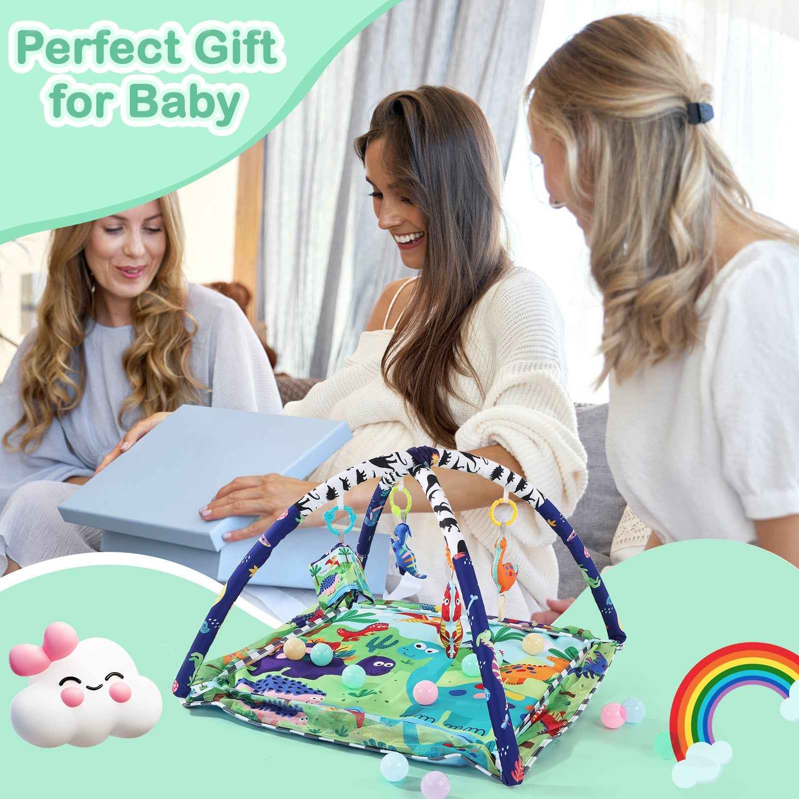 Baby Activity Gym Rack Play Mat Kid Rug Puzzle Mat Carpet Pad Baby Toy UK