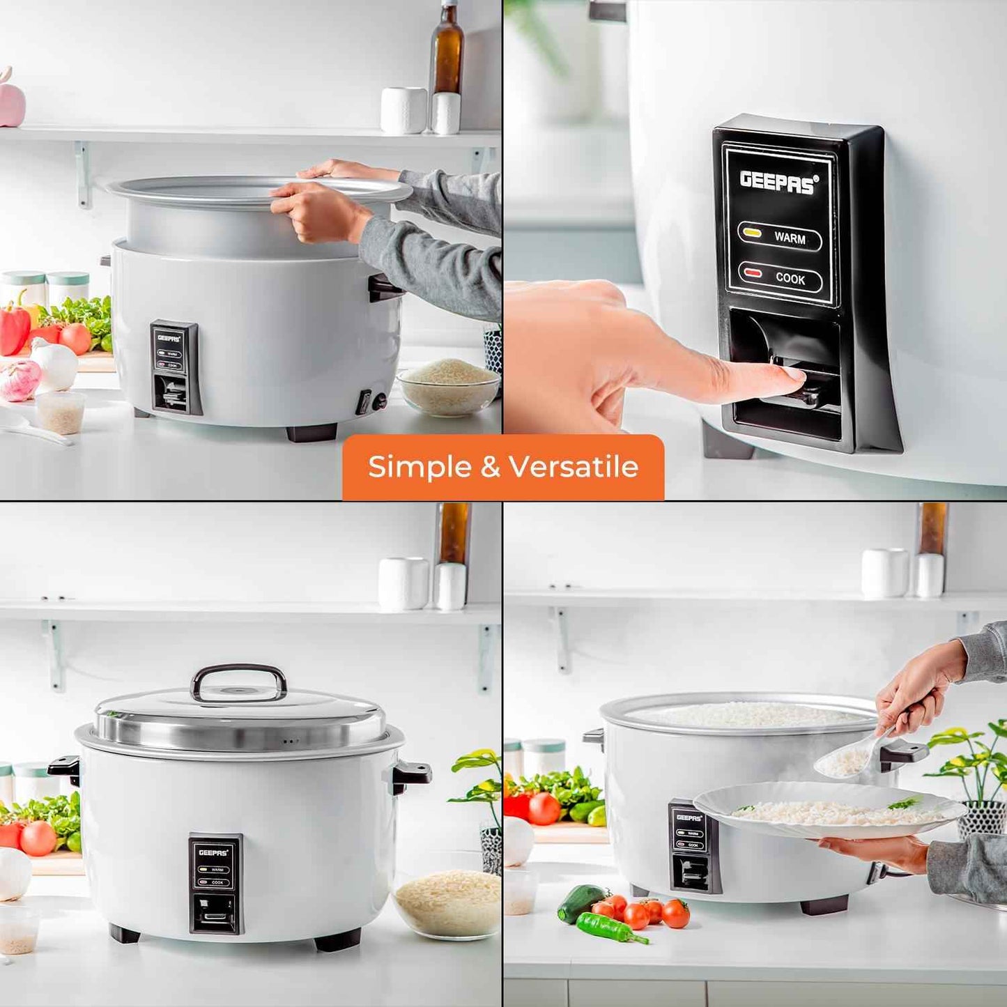 4.2L Commercial Rice Cooker Non-Stick Pot Automatic Keep Warm Catering 1600W
