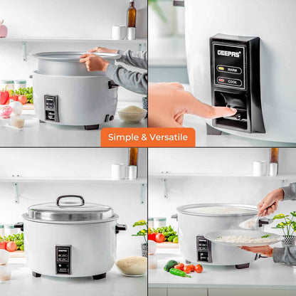 4.2L Commercial Rice Cooker Non-Stick Pot Automatic Keep Warm Catering 1600W
