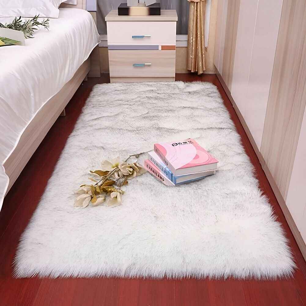 Fluffy Rugs Anti-Slip Large Shaggy Rug Super Soft Mat Living Room Bedroom Carpet