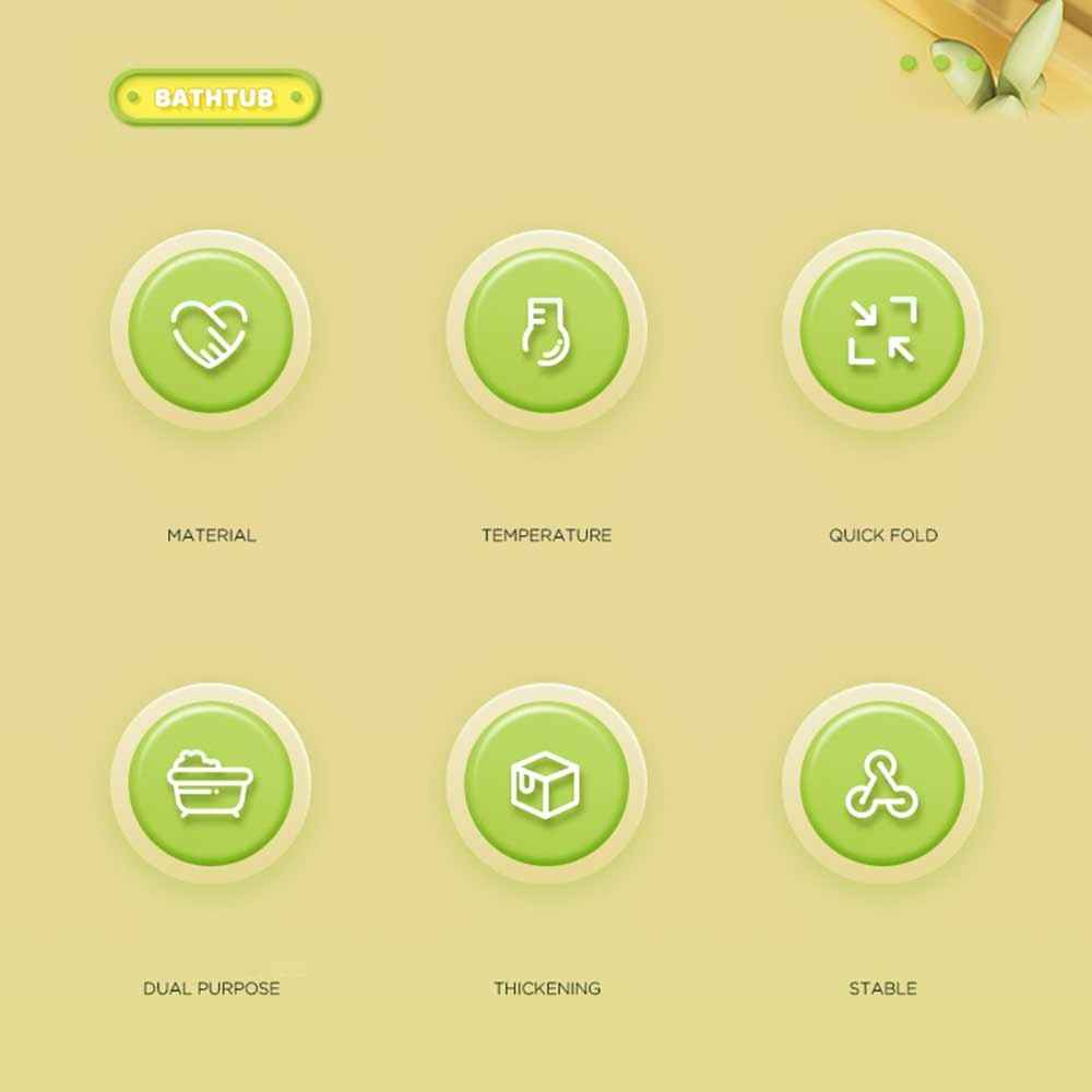 Foldable Baby Bath Tub with Temperature & Cushion Bath Pad + Bath Net New