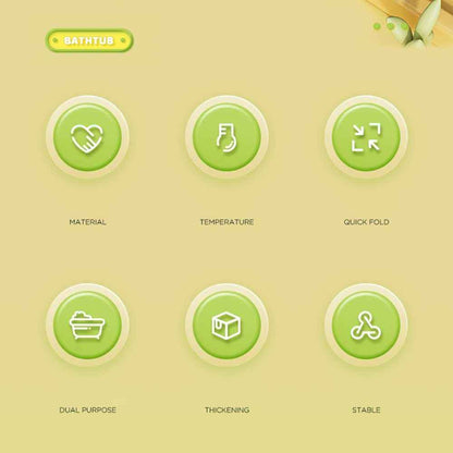 Foldable Baby Bath Tub with Temperature & Cushion Bath Pad + Bath Net New