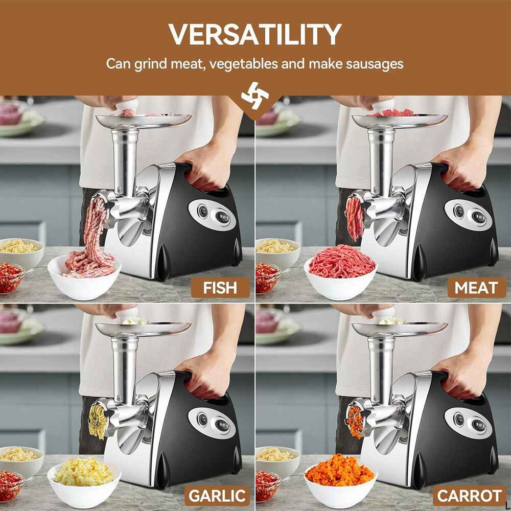 2800W Electric Meat Grinder Mincer Sausage Maker Filler Home w/3 Grinding Plates