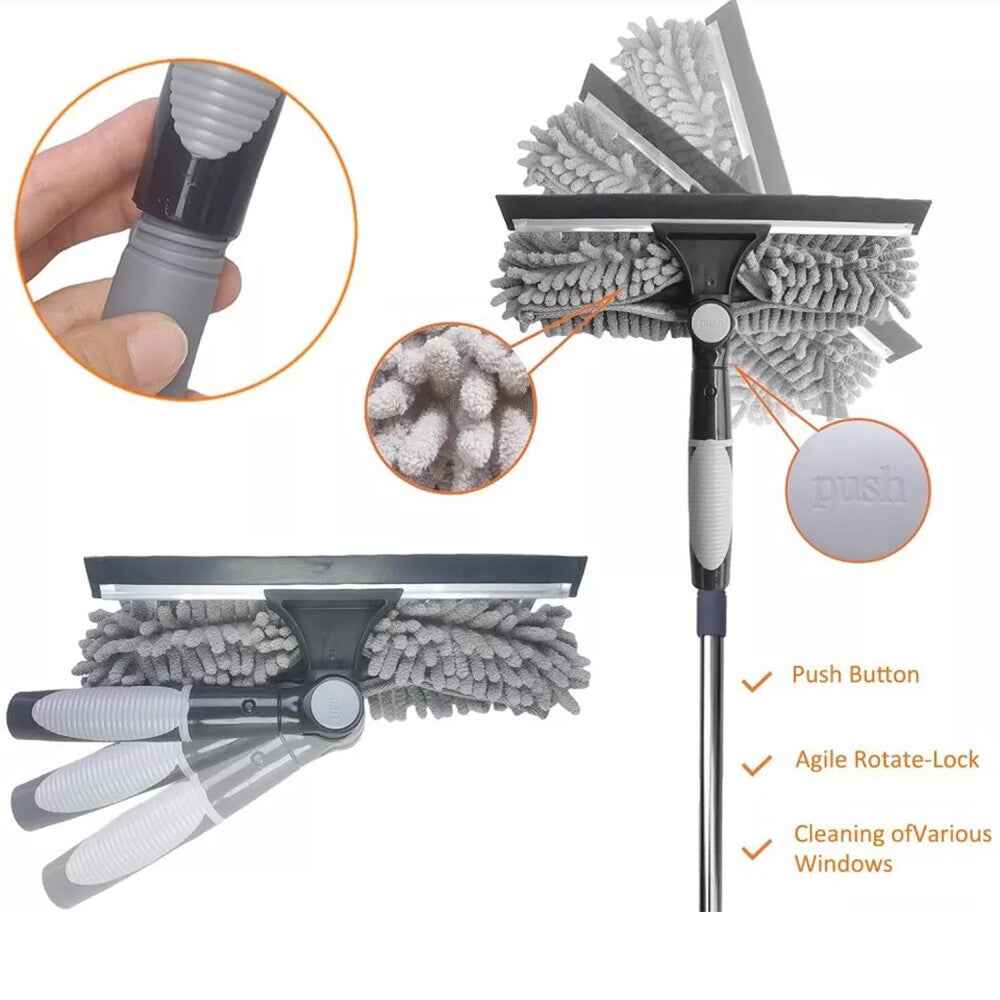 Telescopic Extendable Window Cleaner Equipment Glass Cleaning 4.5m Squeegee UK