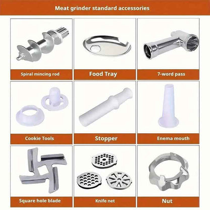 220V Electric Meat Grinder Multifunction Stainless Steel Mincer Sausage Stuffer