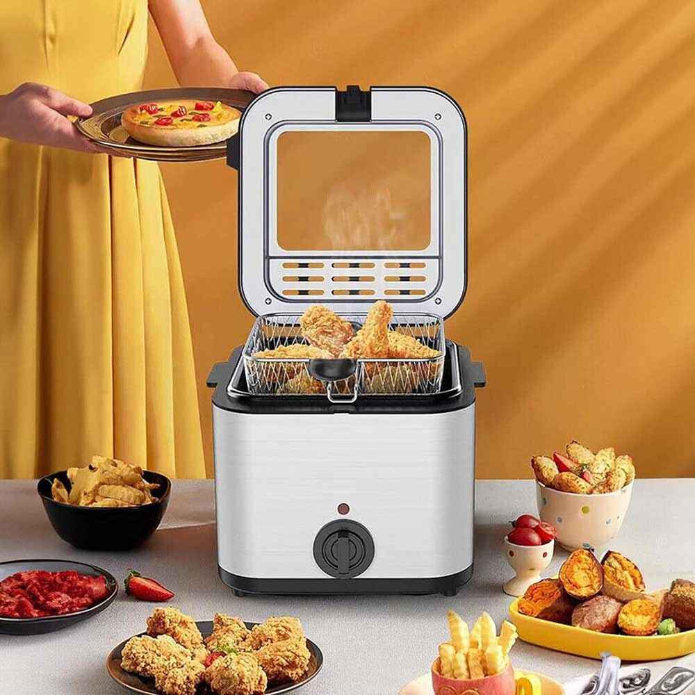 1000W 2.5L Electric Deep Fat Fryer Stainless Steel Non-stick Chip Pan UK