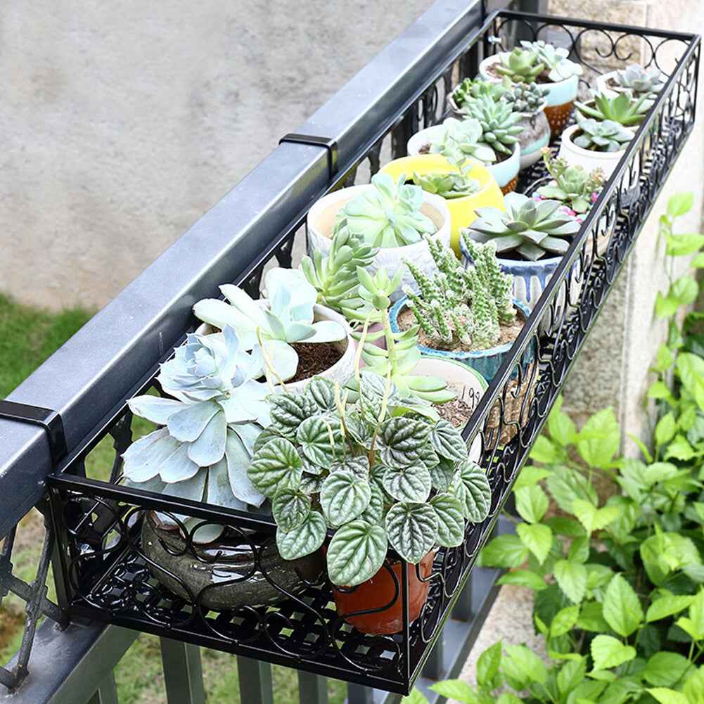 Fence Balcony Metal Hanging Small Plant Planter Stand Flower Pots Holder Rack UK