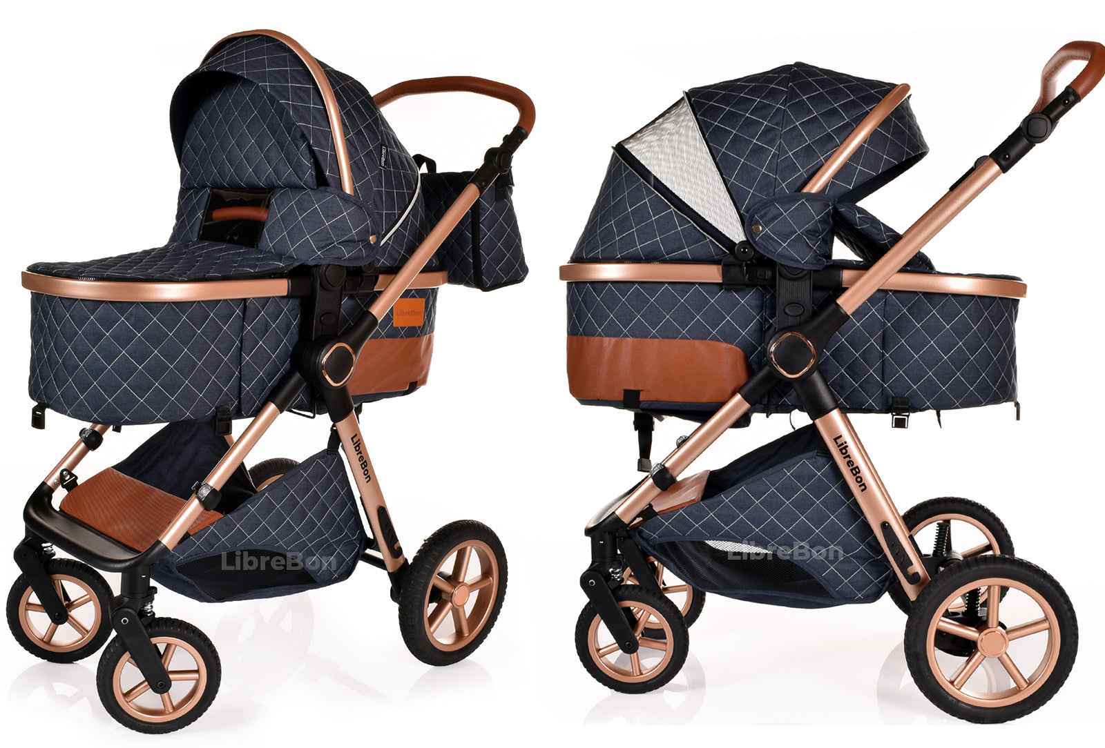 3 in 1 Pram Newborn Baby Buggy Set Travel System with Car Seat Folding Pushchair