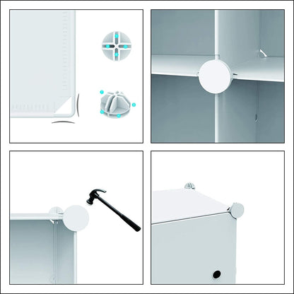 Portable Wardrobe Foldable Closet with 20 Compartments Clothes Storage Cabinet