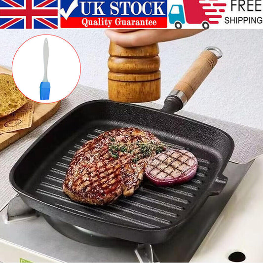 Grill Pan Non Stick Griddle Frying Poring Lips Induction Skillet Cooking Steak
