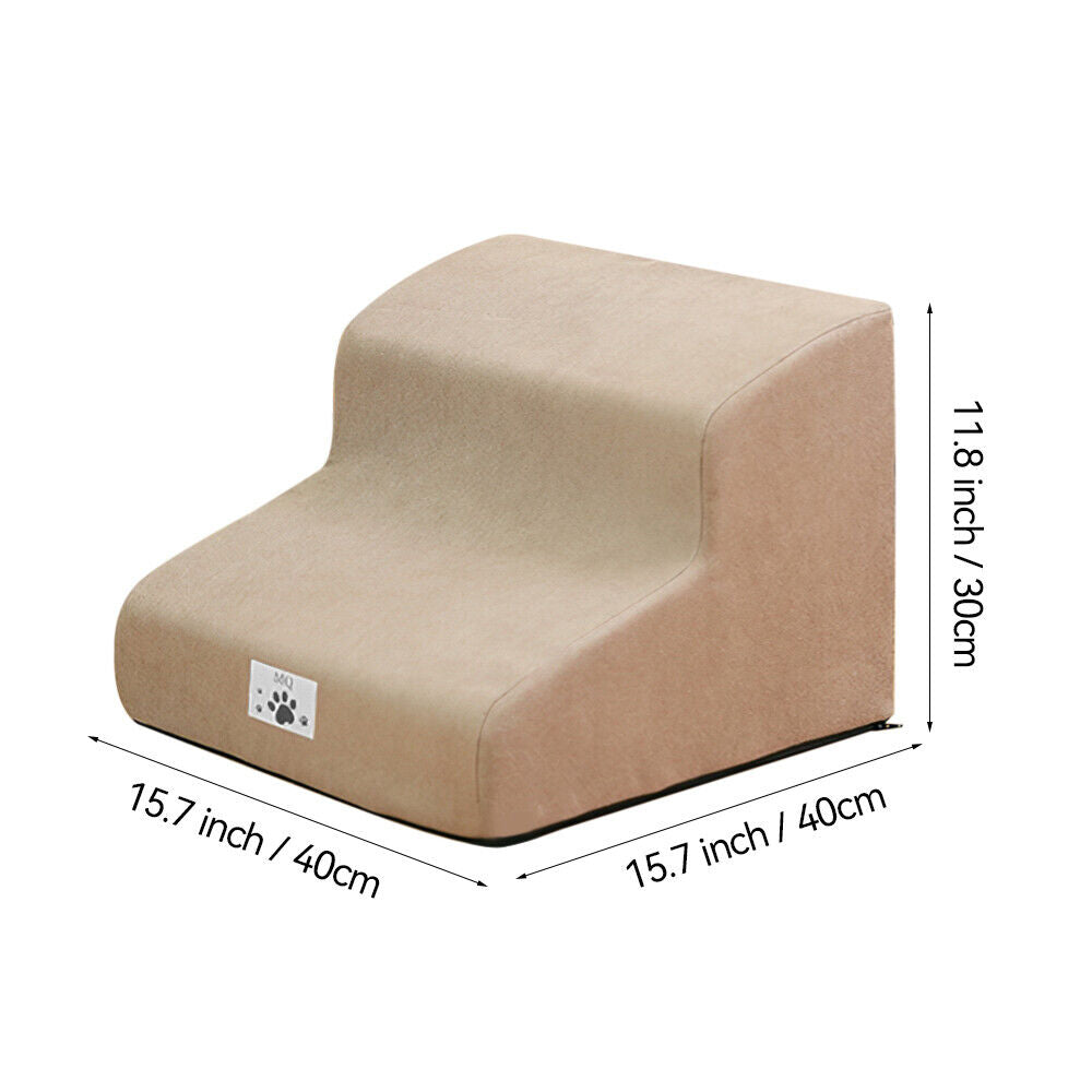3/4/5 Steps Dog Stairs Pet For Bed Sofa Cats Ladder Ramp With Removable Cover UK