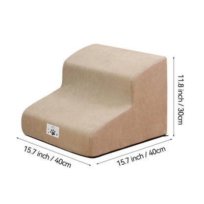 3/4/5 Steps Dog Stairs Pet For Bed Sofa Cats Ladder Ramp With Removable Cover UK