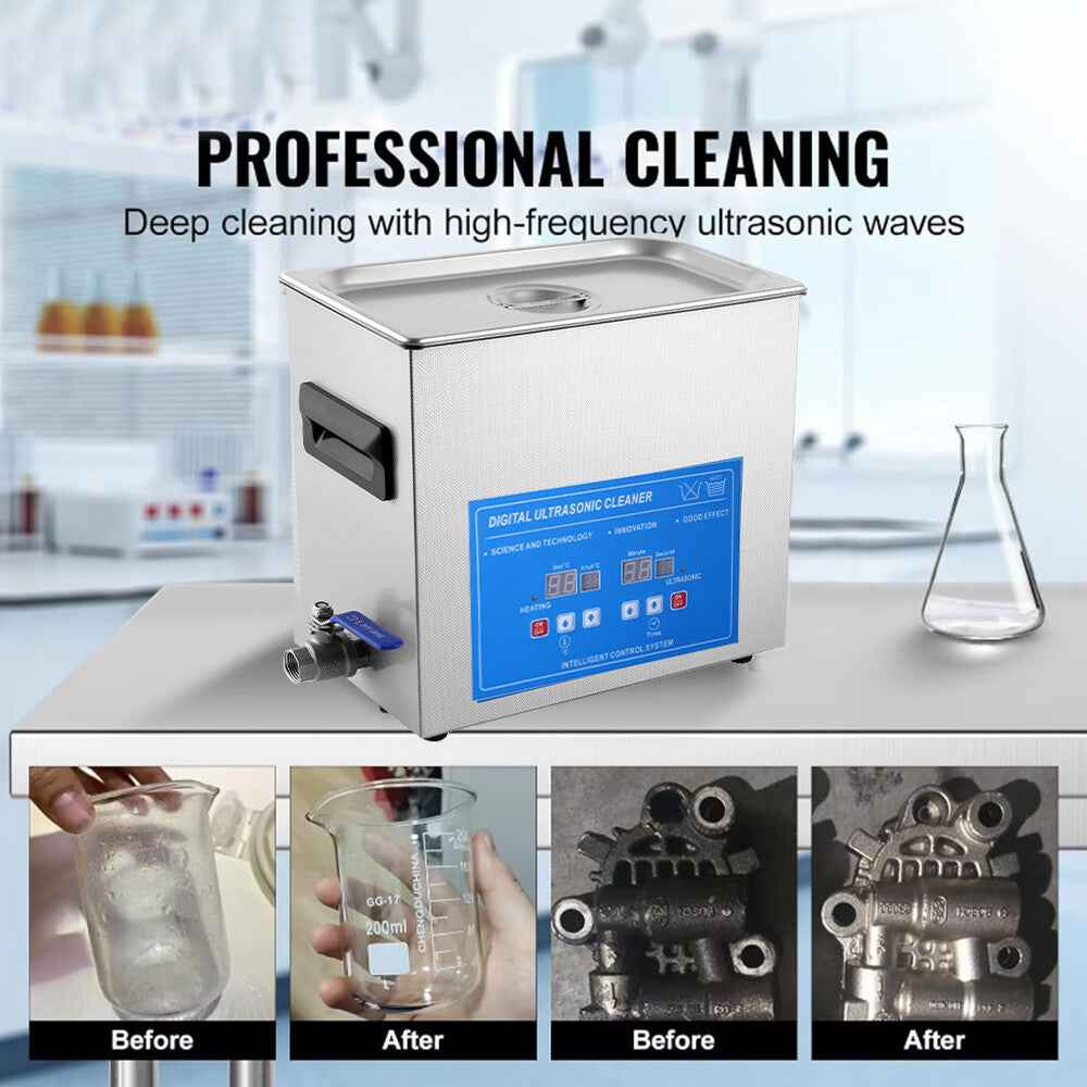 7L Ultrasonic Cleaner Timer Watch Jewellery Coins Cleaning Machine With Basket