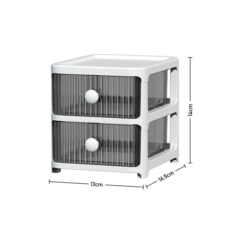 2/3/4Tier Mini Plastic Chest of Drawers Desktop Cabinet Storage Unit Home Office