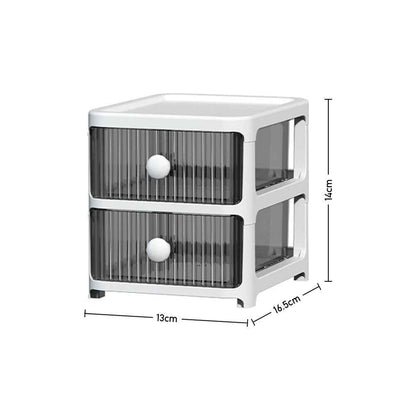 2/3/4Tier Mini Plastic Chest of Drawers Desktop Cabinet Storage Unit Home Office