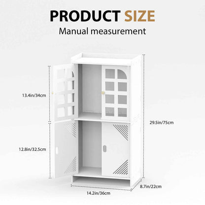3-Type Freestanding Waterproof Bathroom Cupboard Storage Cabinet with Door White