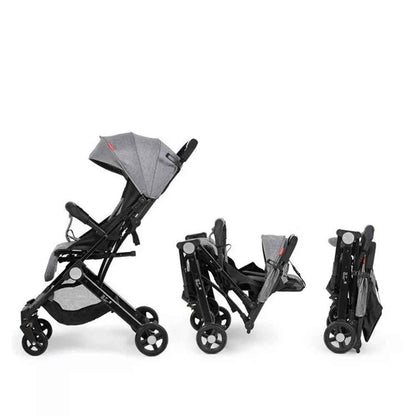Portable Baby Stroller One-Hand Folding Pushchair W/Adjustable Backrest