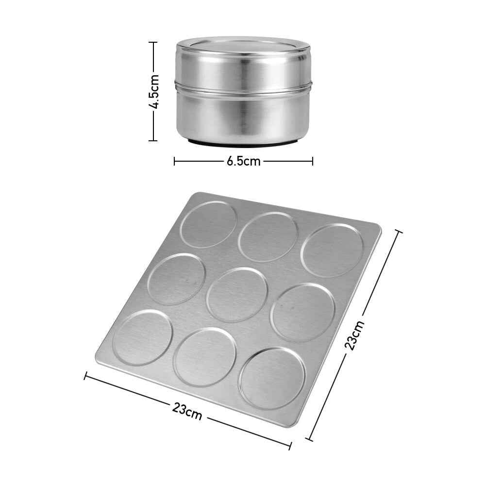 12x Magnetic Spice Jars BBQ Shaker Lids Seasoning Tins Container Stainless Steel
