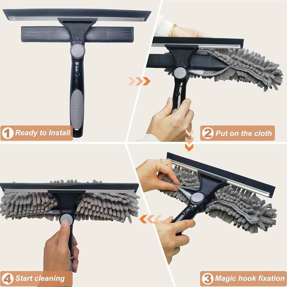 Telescopic Extendable Window Cleaner Equipment Glass Cleaning 4.5m Squeegee UK