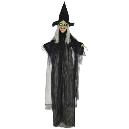6ft Outdoor Halloween Decoration Witch with Sound and Motion Activated
