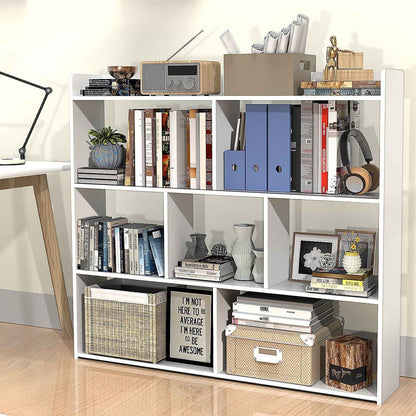 7 Cube Wooden Bookcase Shelving Display Shelves Storage Unit Wood Shelf Bekmgxyr