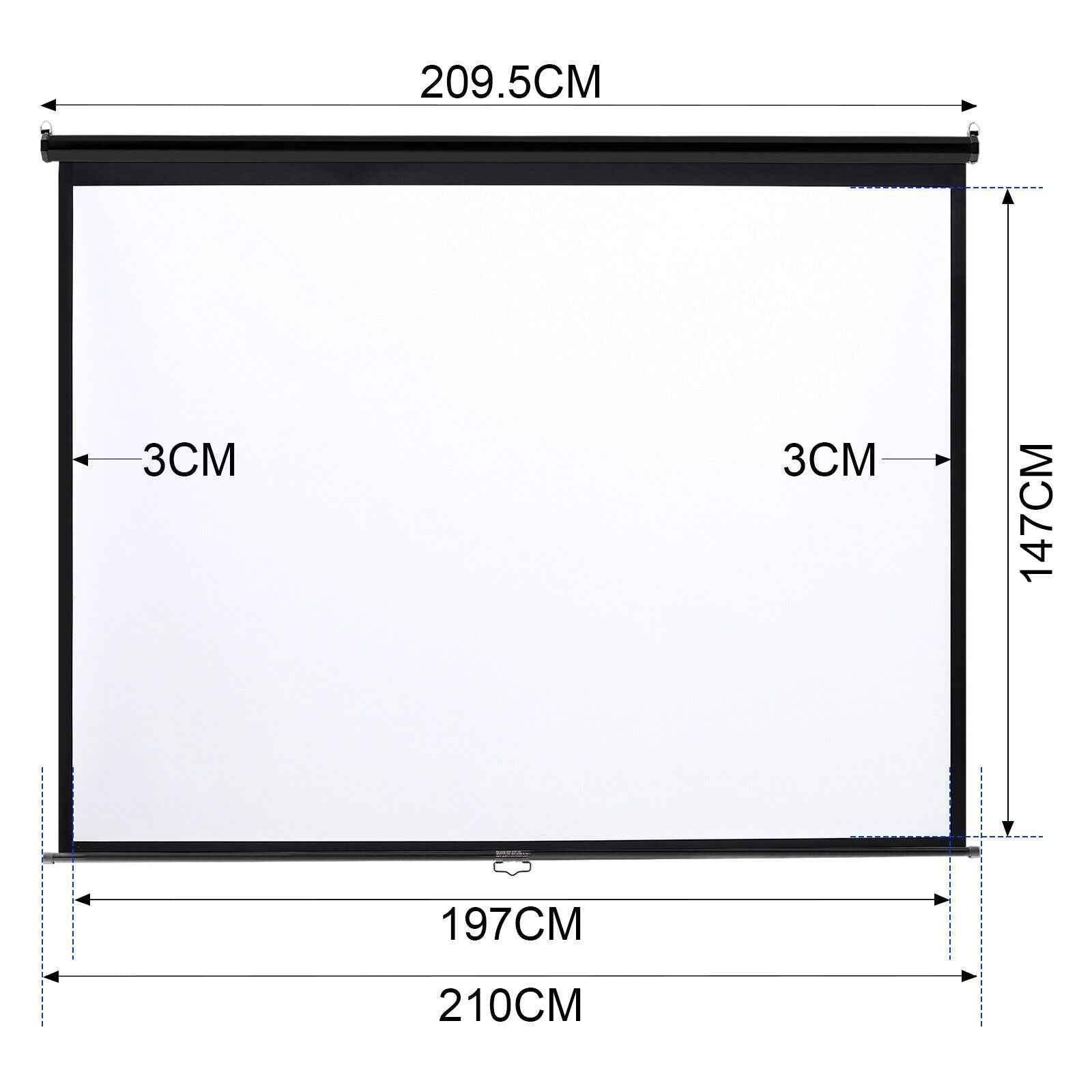 Electric Motorised Projector Screen 3D HD Home Theater Projection 16:9 4:3 Sizes