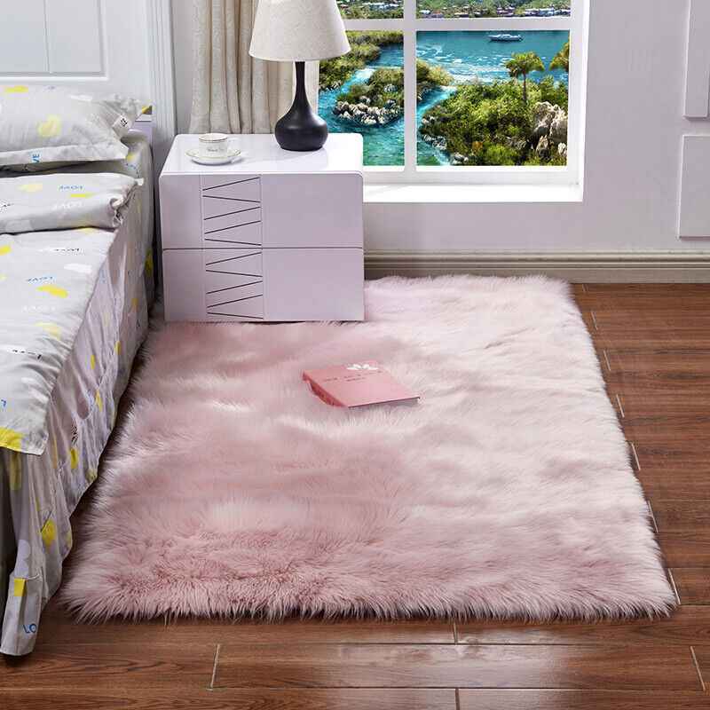 Fluffy Rugs Anti-Slip Large Shaggy Rug Super Soft Mat Living Room Bedroom Carpet