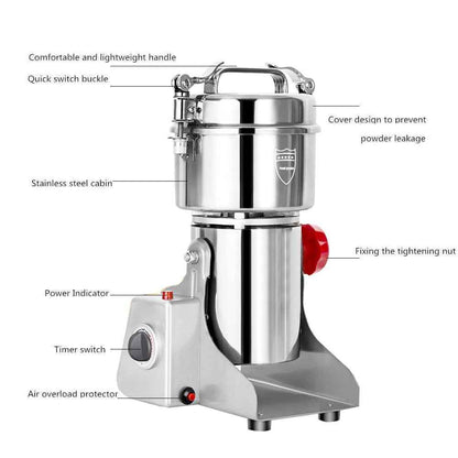 3200W Electric Grain Grinder Cereal Mill Flour Powder High Speed Machine 800g