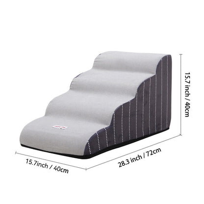 3/4/5 Steps Dog Stairs Pet For Bed Sofa Cats Ladder Ramp With Removable Cover UK