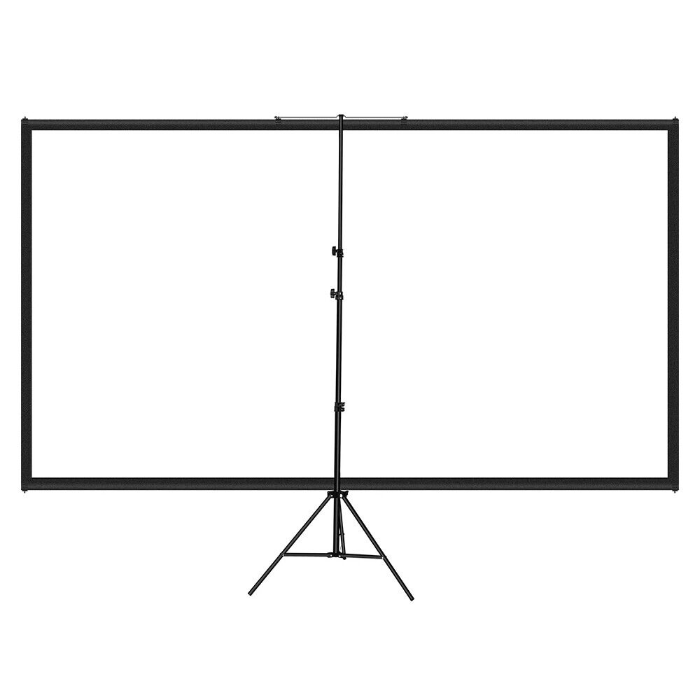 120" Projector Screen w/Tripod Stand Portable Home Outdoor Movie Screen 16:9 4K