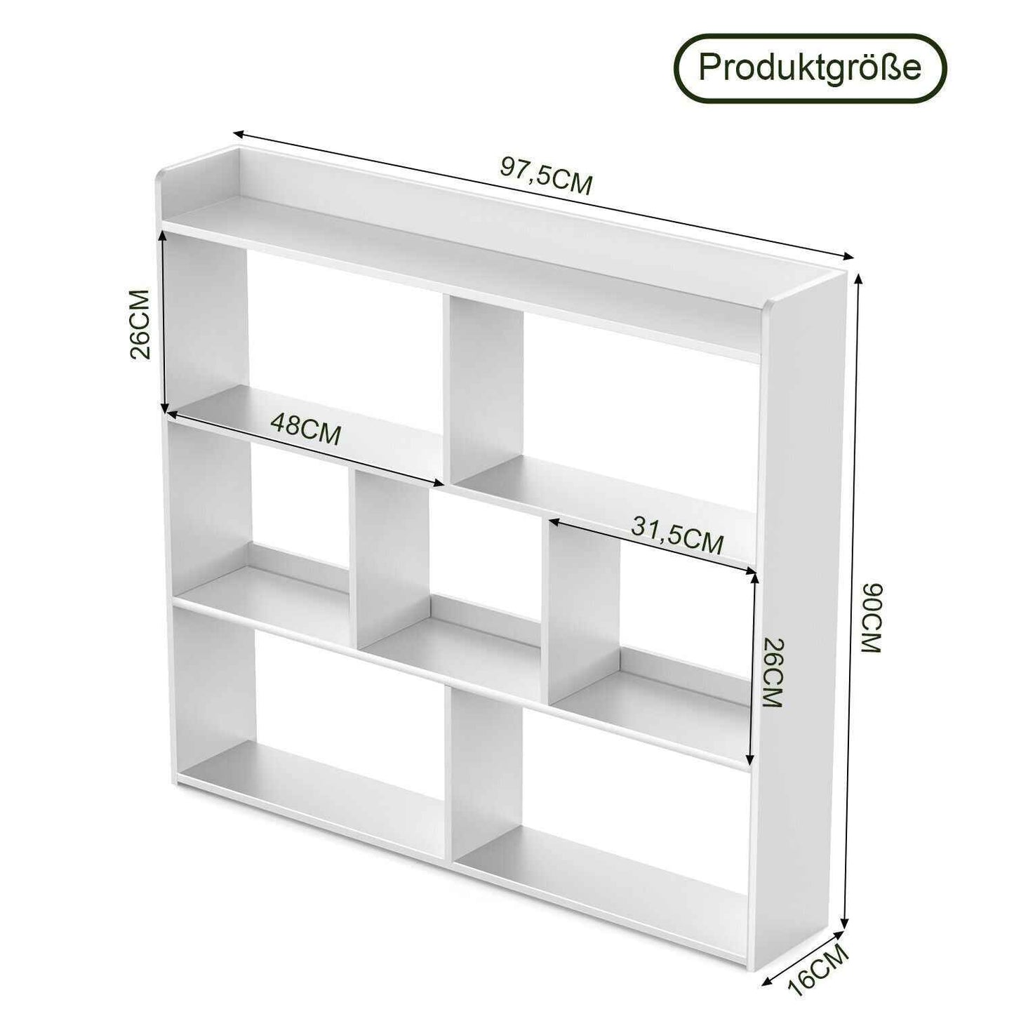 7 Cube Wooden Bookcase Shelving Display Shelves Storage Unit Wood Shelf Bekmgxyr