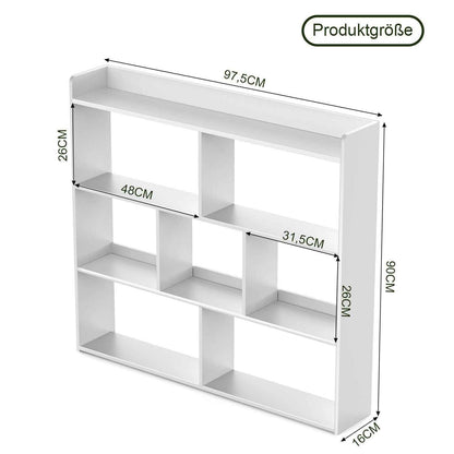 7 Cube Wooden Bookcase Shelving Display Shelves Storage Unit Wood Shelf Bekmgxyr